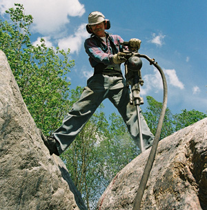 jon hudson drilling in Vilnoja, Lithuania
