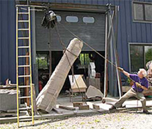 Sculpture USA - Jon Hudson raising limestone